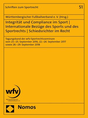 cover image of Integrität und Compliance im Sport | Internationale Bezüge des Sports und des Sportrechts | Schiedsrichter im Recht